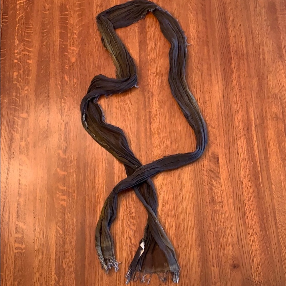 Eileen Fisher Silk Cotton Brown Crinkle Scarf